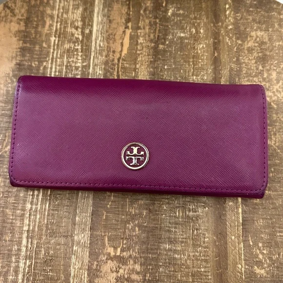 Tory Burch Bags Tory Burch Purple Saffiano Leather Wallet